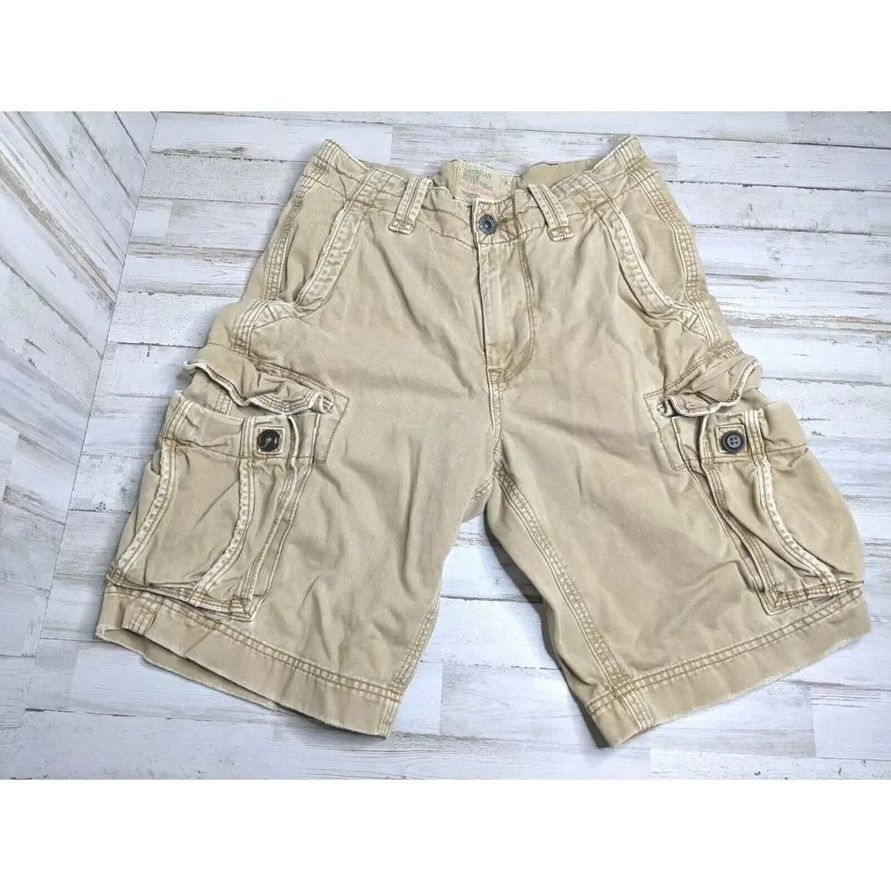 American‎ Eagle Baggy Cargo Shorts Longer Length Size 30 Distressed 11